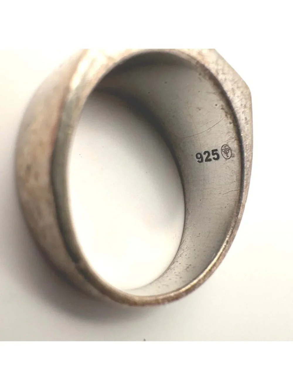 Guerin Paris Sterling Silver Onyx Signet Ring Men Size 8